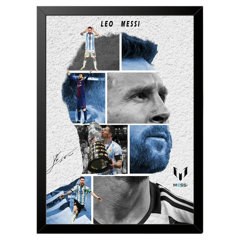 تابلو بکلیت طرح لیونل مسی Lionel Messi مدل b-po1646 فریم مشکی