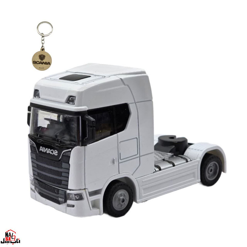 ماکت ماشین ناب سل مدل اسکانیا تک محور موزیکال فلزی SCANIA به همراه جاسوییچی