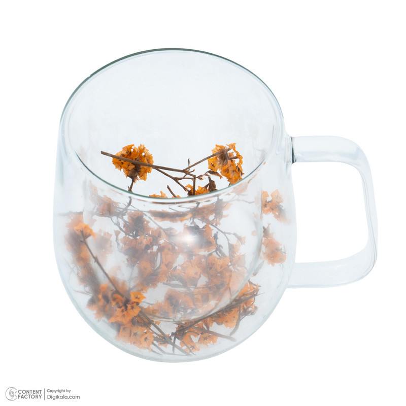 لیوان مدل دوجداره طرح گل‌ دار