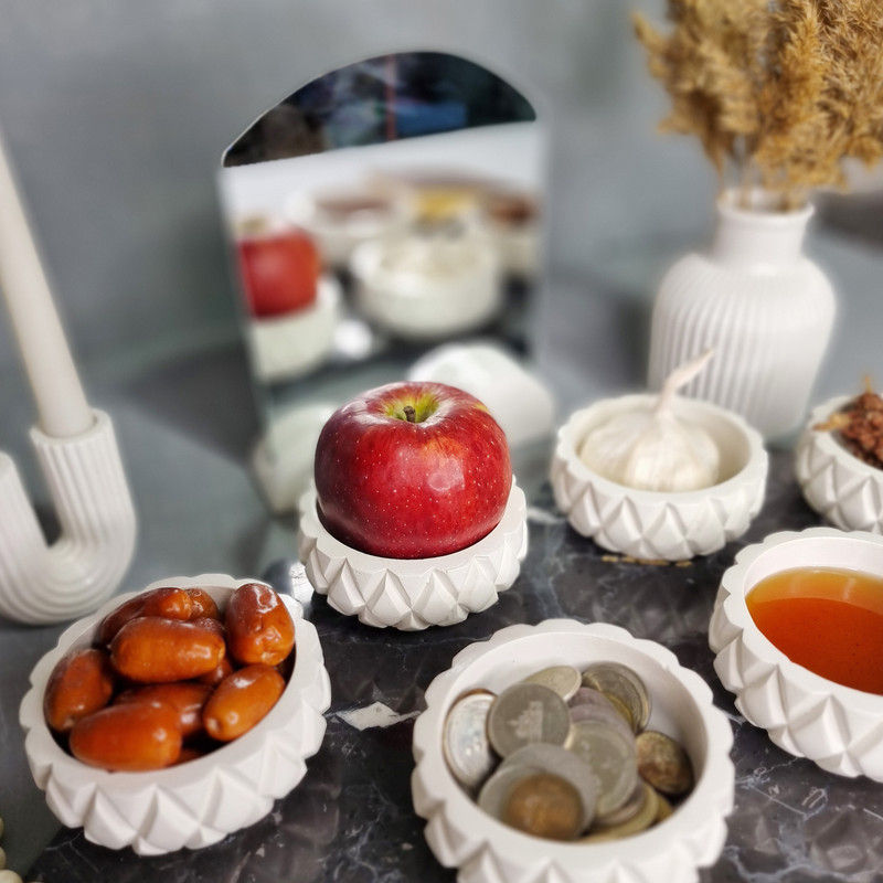 مجموعه ظروف هفت سین 9 پارچه مدل ستاره کد 01
