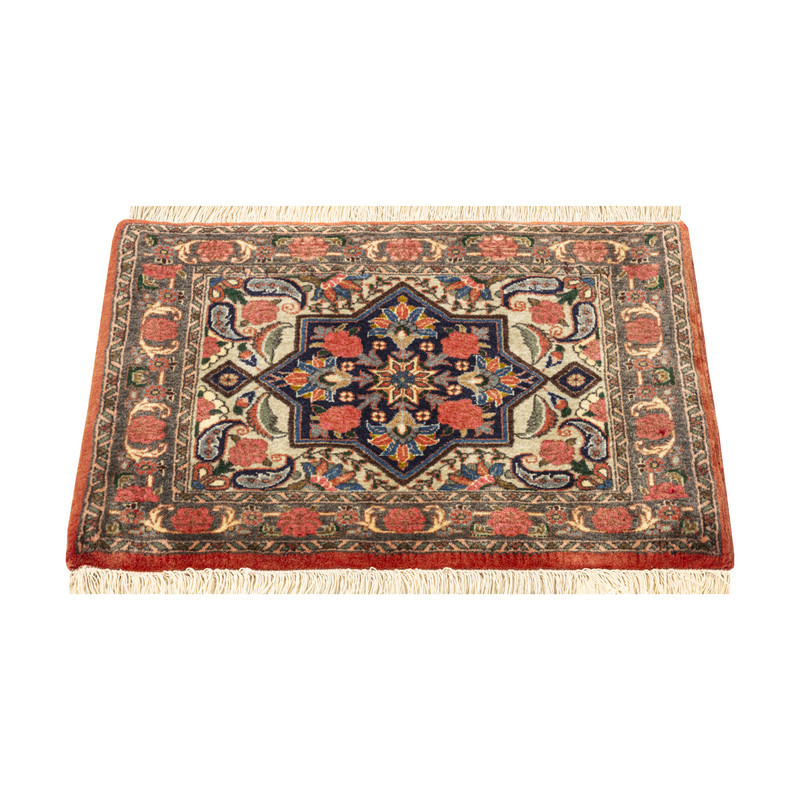 فرش دستبافت 0,25 متری طرح بیجار کد 97P606 زمینه سرمه ای