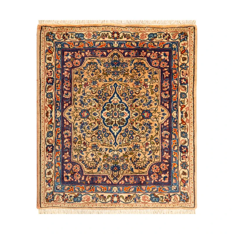 فرش دستبافت نیم متری طرح ساروق  کد 45P619 زمینه کرم