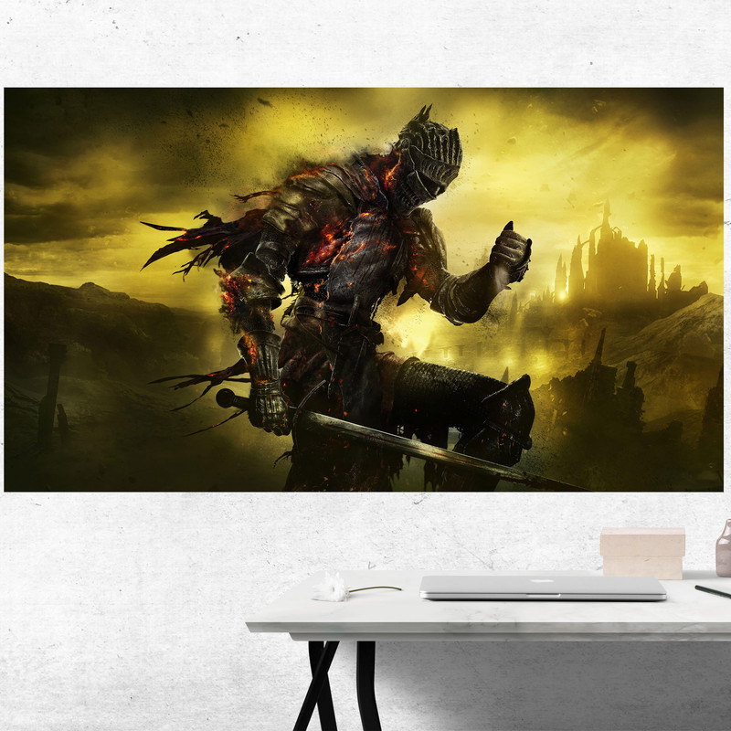 تابلو شاسی مدل گیمینگ طرح پوستر بازی کامپیوتر ی دارک سولز dark souls کد 1091