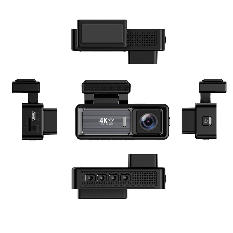 دوربین ثبت وقایع خودرو اتوویژن مدل M6 4K-WiFi به همراه دوربین عقب و رم 64 گیگ بایت و کیت برق مستقیم