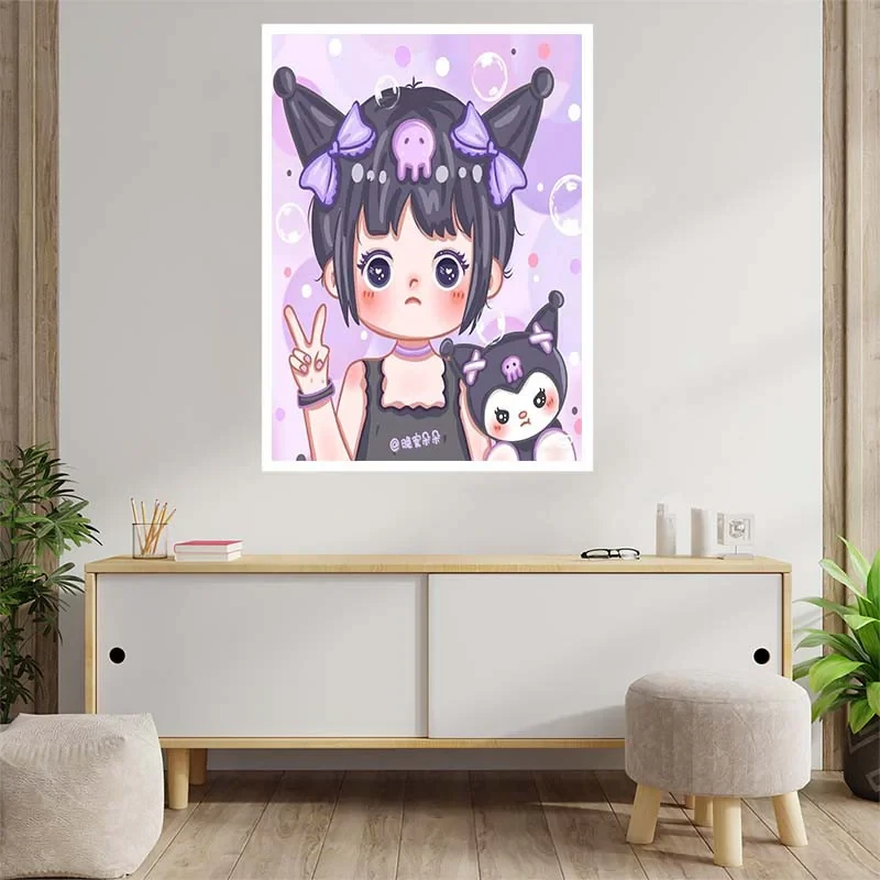 پوستر کارنيکا طرح مای ملودی و کورومی My Melody & Kuromi کد 35007 مجموعه 8 عددی