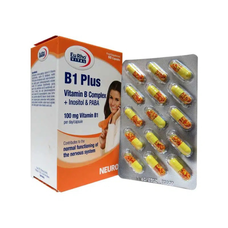 کپسول B1 پلاس یوروویتال بسته 60 عددی