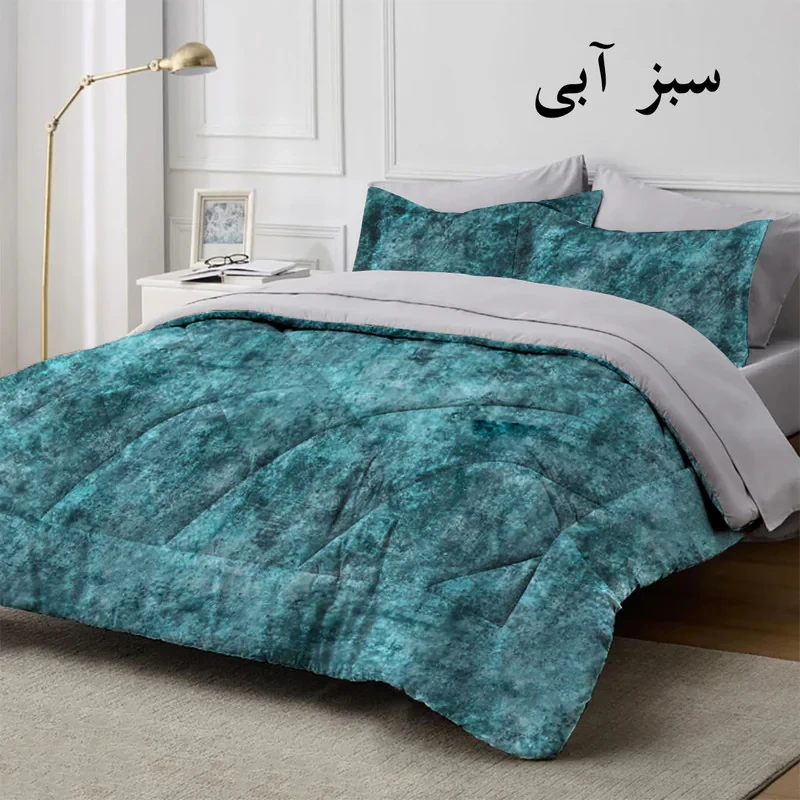 سرویس روتختی دونفره 6 تکه نوپه هوم مدل مخمل پتینه 1021