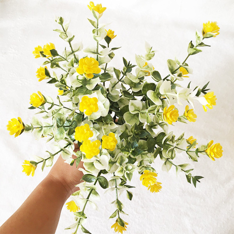 دسته گل مصنوعی مدل شکوفه کد 640، پلاستیک، 20x20x35 سانتی‌متر، 30 گرم