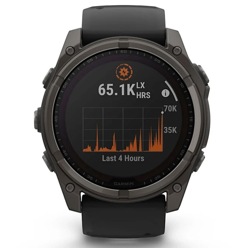 ساعت هوشمند 47 میلی‌متری گارمین مدل Fenix 8 Solar Sapphire با بند سیلیکونی