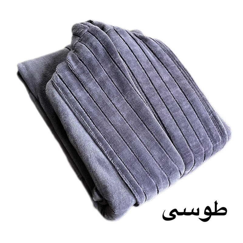 حوله پالتویی آقای کاریزما طرح یقه ابریشم مدل راه راه سایز 125 سانتی متر مناسب محدوده قد 160 الی 185 سانتی متر