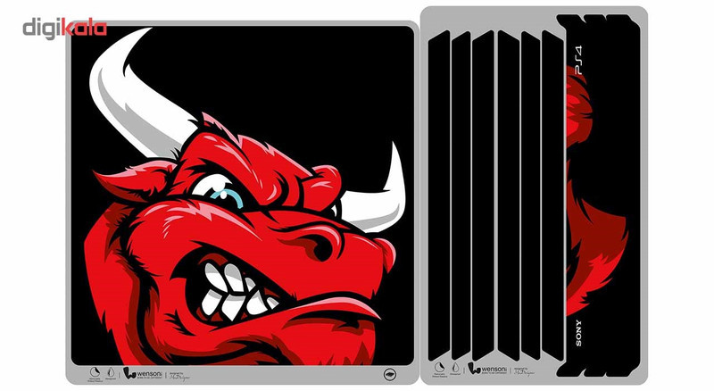 برچسب افقی پلی استیشن 4 پرو ونسونی طرح Angry Red Bull Head