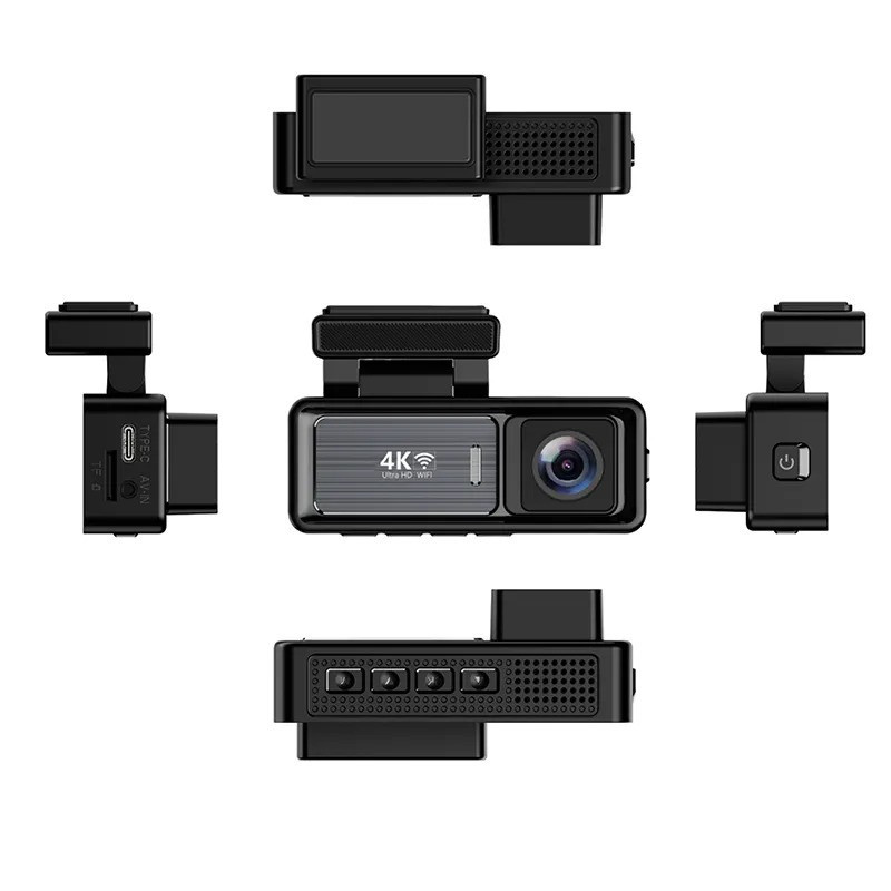 دوربین ثبت وقایع خودرو اتوویژن مدل 4kUHD به همراه دوربین عقب و رم 64 گیگ بایت و کیت برق مستقیم