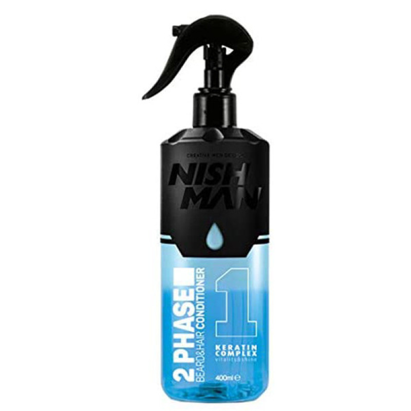 اسپری دو فاز مو نیش من مدل Keratin حجم 400 میلی لیتر