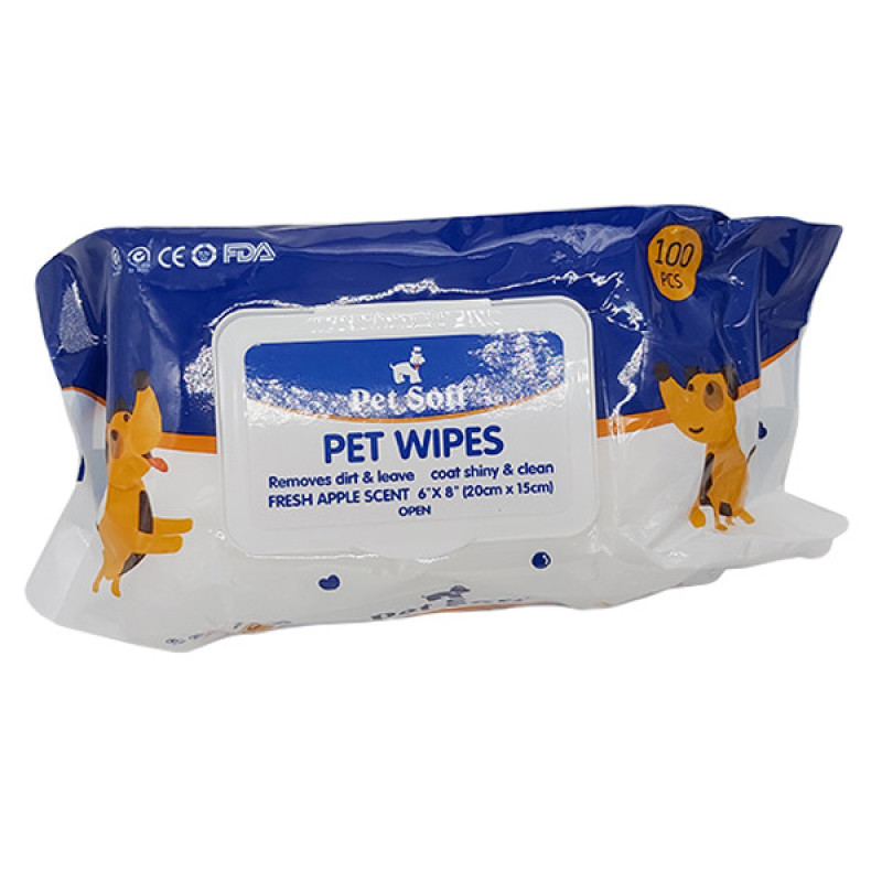 دستمال مرطوب سگ و گربه پت سافت کد Wipes_01