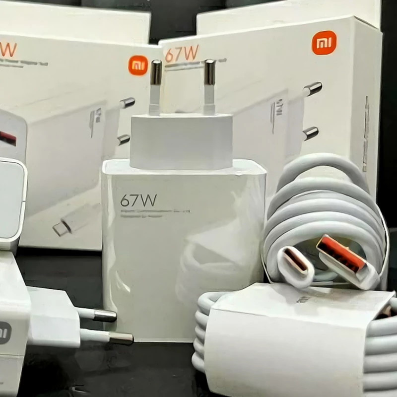 شارژر دیواری 67 وات مدل power adapter به همراه کابل تبدیل usb_c