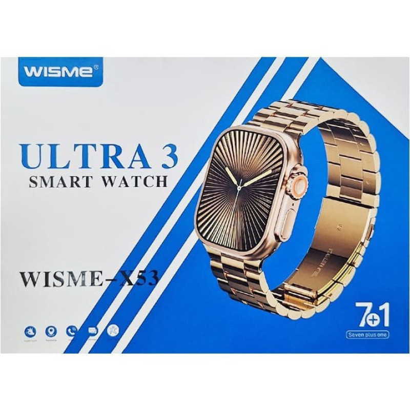 ساعت هوشمند 42 میلی متری ویسمی مدل ultra 3 x53 همراه با بند فلزی و ساده