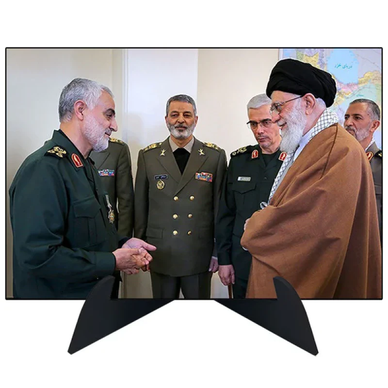 تابلو شاسی رومیزی طرح شهید سردار قاسم سلیمانی و آیت الله خامنه ای مدل AG-215