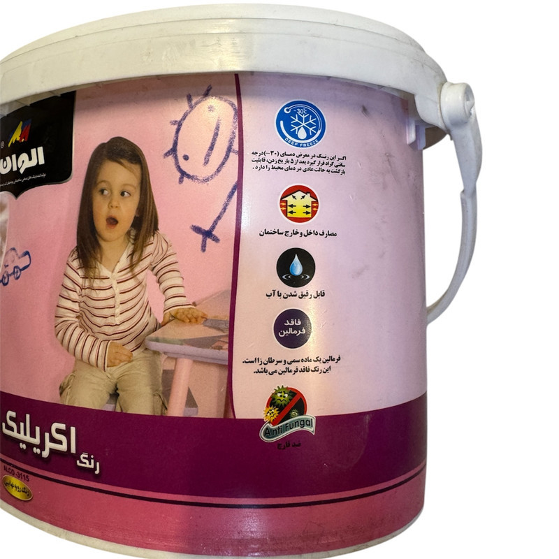رنگ اکریلیک لاتکس سفید الوان کد 500 حجم 4 لیتر