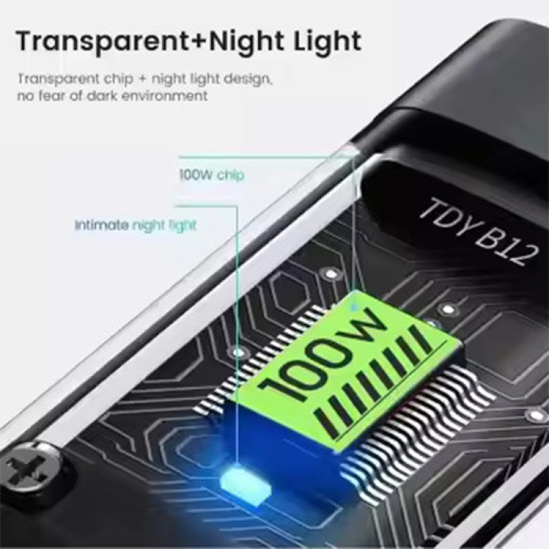 کابل تبدیل USB به microUSB  USB-C  لایتنینگ توزو مدل 3IN1 100W طول 1.2 متر