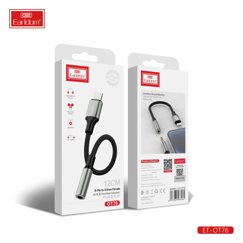 مبدل USB-C به جک 3.5 میلی متری ارلدام مدل ET-OT77