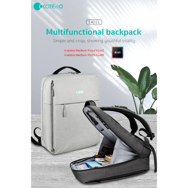 کوله پشتی لپ تاپ کوتتسی مدل NoteBook Multi-Functional Backpack Hemp 14011-HG مناسب برای لپ تاپ 16 اینچی