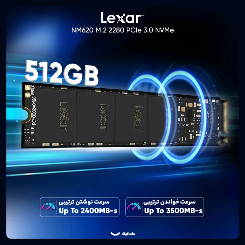 اس اس دی اینترنال PCIe Gen3 x4 لکسار مدل NM620 ظرفیت 512 گیگابایت
