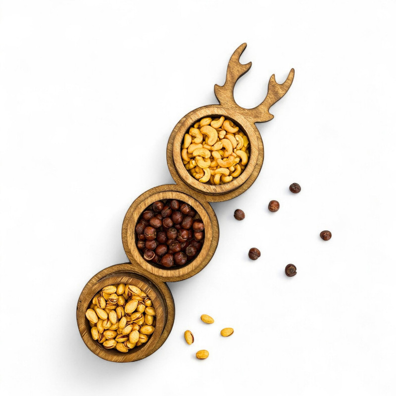 اردوخوری مدل چوبی کد OD22 مجموعه 3 عددی به همراه سینی