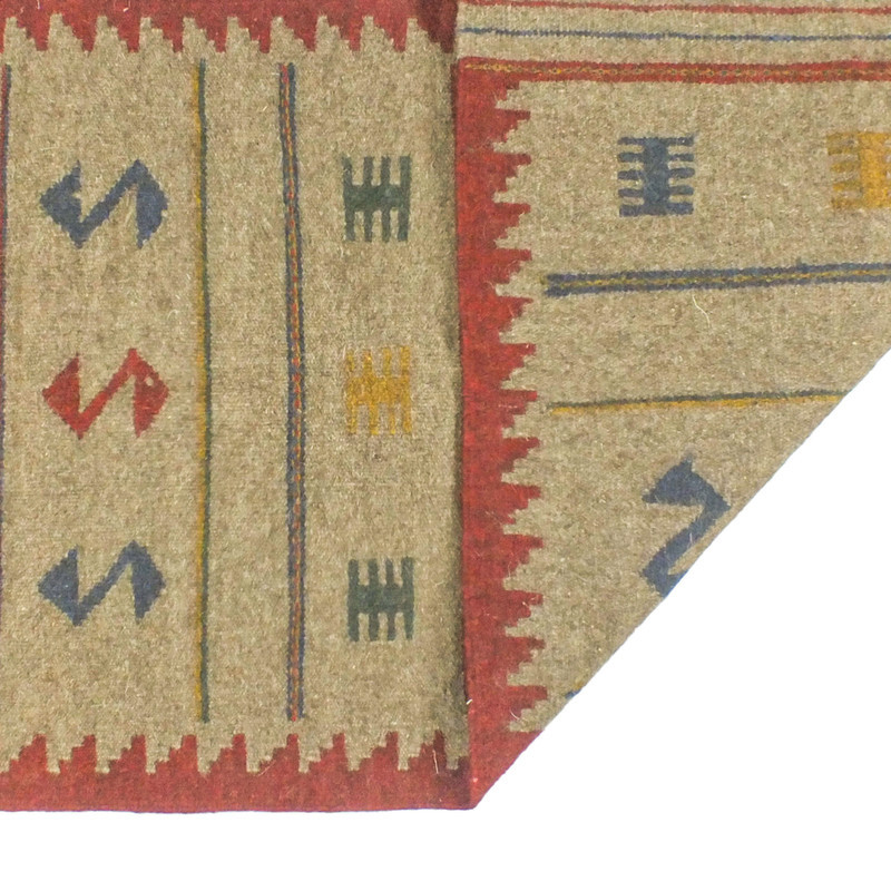 گلیم دستبافت کناره یک و نیم متر مدل شیراز کد 153536 زمینه الوان