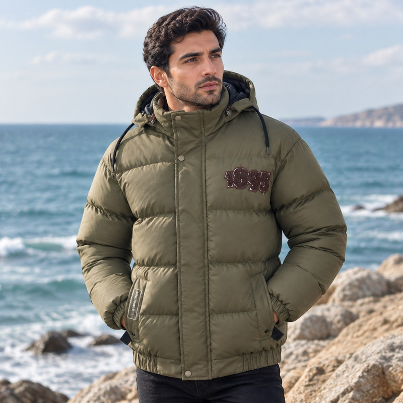 کاپشن مردانه باکسی چرم سیلیکونی کد Da-Km-Az-1895-SS-1008