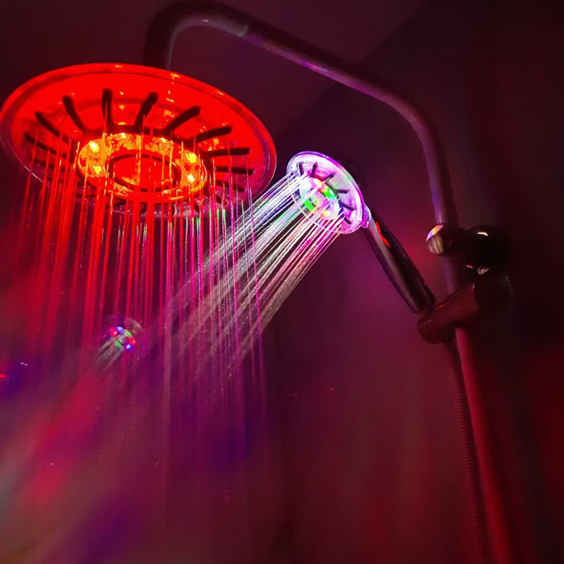 سردوش حمام پاپیروس مدل روشنایی خودکار LED-Crystal مجموعه 2 عددی