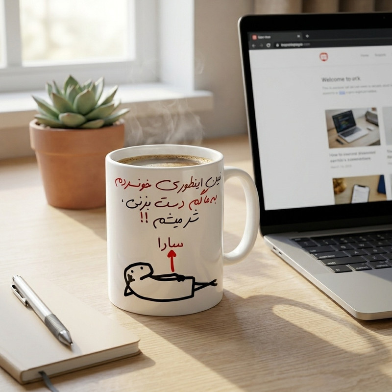 ماگ راسای مدل شرمیشم اسم سارا