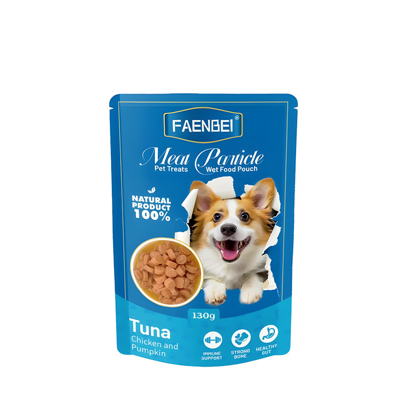 پوچ سگ فنبی مدل Pouch با طعم ماهی تن و مرغ و کدو وزن 130 گرم