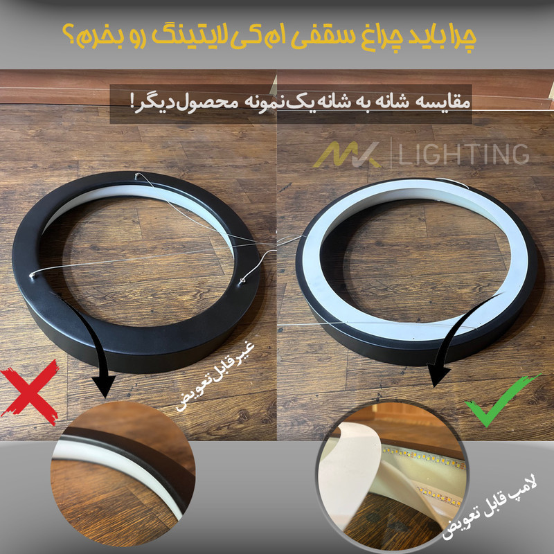 لوستر سقفی ام کی ای لایتینگ مدل مدرن کد Ringo40-S