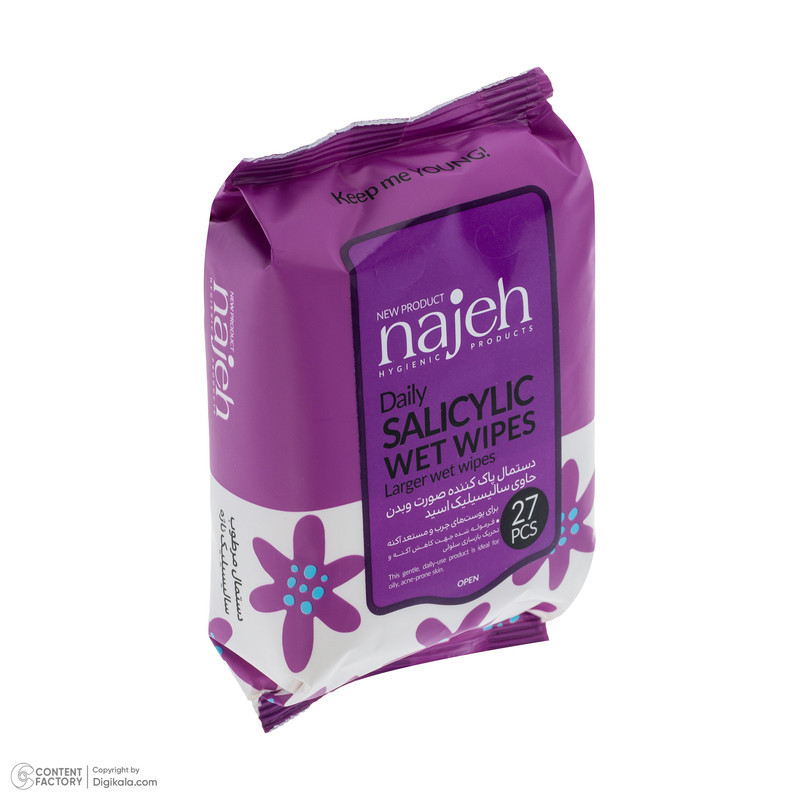 دستمال مرطوب ناژه مدل Salicylic بسته 27 عددی