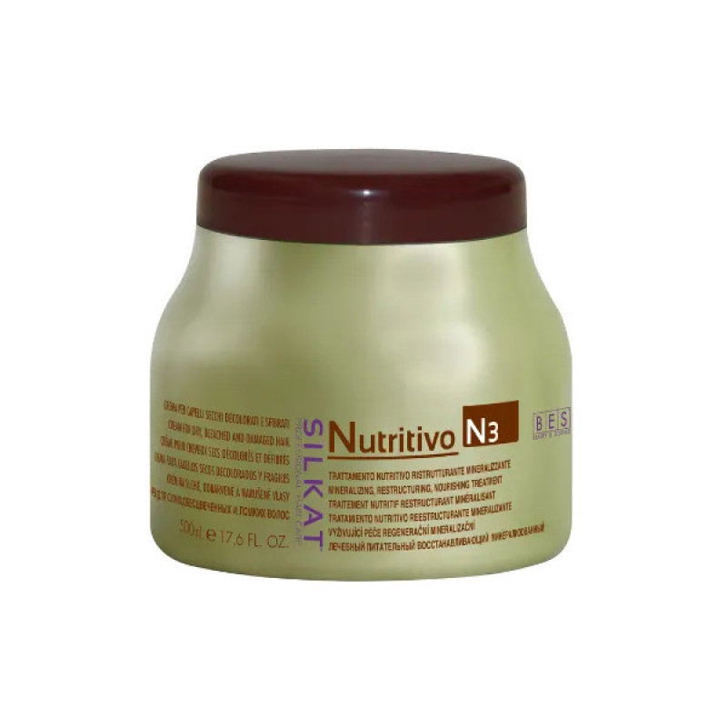 ماسک مو ترمیم کننده بس ایتالی مدل Nutrivito مناسب برای موهای آسیب دیده حجم 500 میلی لیتر