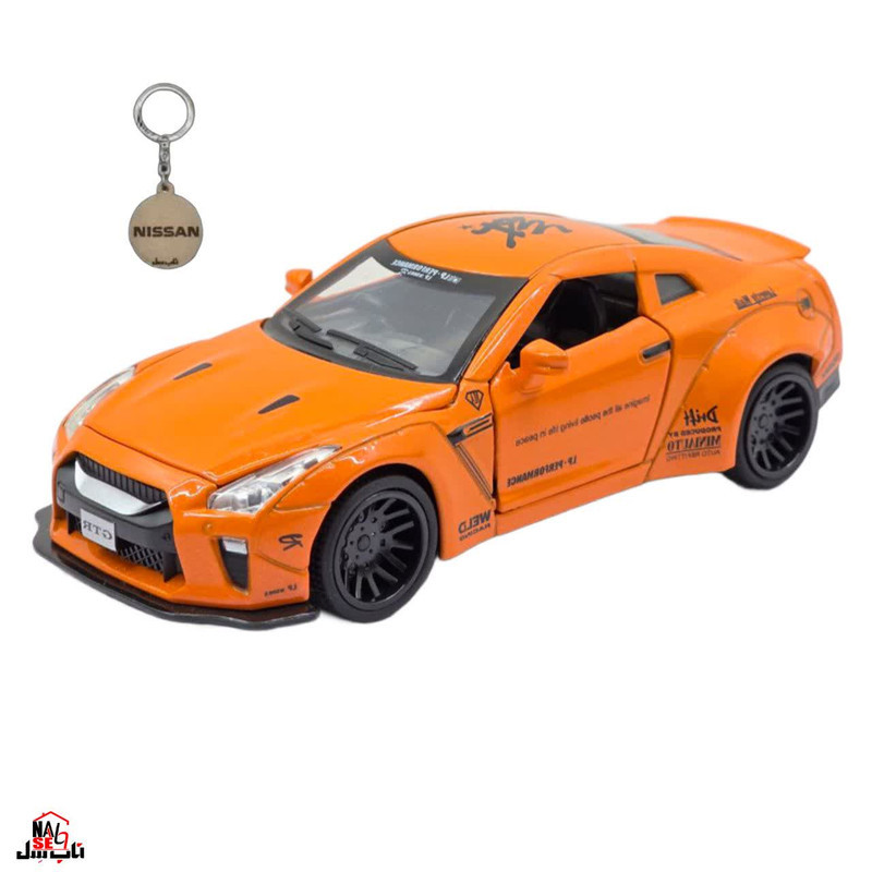 ماکت ماشین ناب سل مدل نیسان جی تی آر فلزی موزیکال چراغدار اسپرت NISSAN GTR SPORT به همراه جاسوییچی