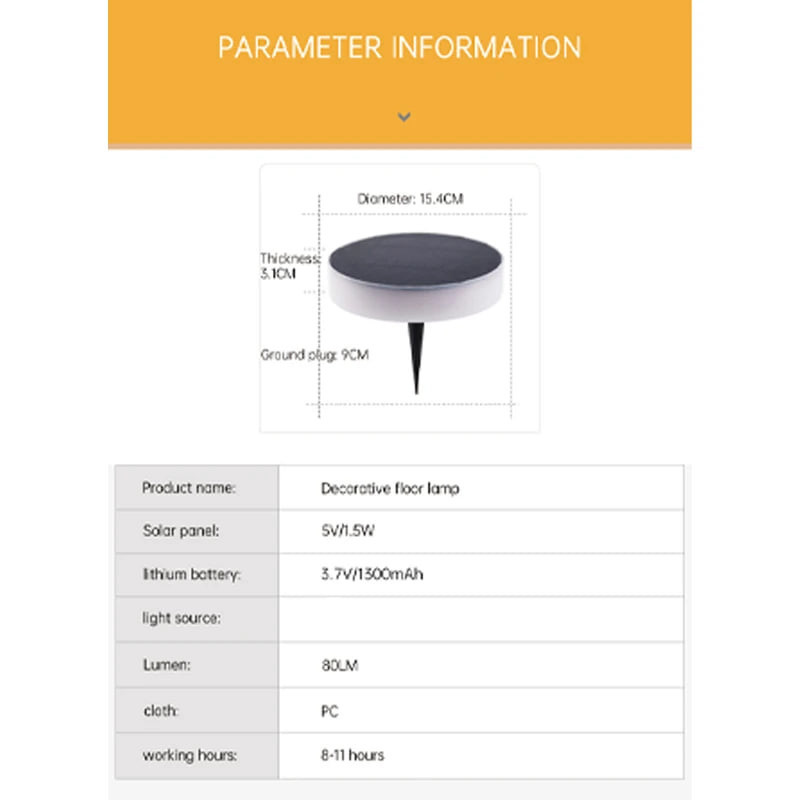چراغ پارکی خورشیدی مدل Solar CWW