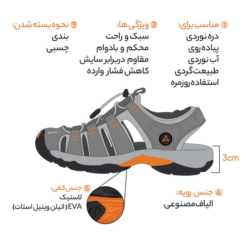 صندل مردانه هامتو مدل 710445A-17