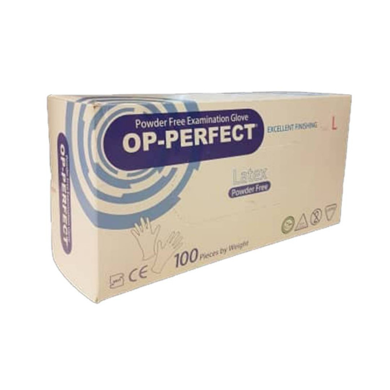 دستکش لاتکس مدل OP-PERFECT بسته 100 عددی سایز لارج