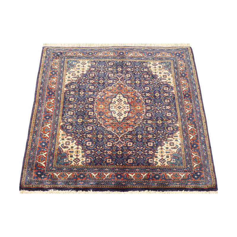 فرش دستبافت 0,5 متری مدل ساروق کد 45P7289 زمینه سرمه ای