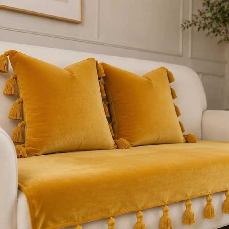 کوسن تیگران مفشوو مدل  BIGMNL سایز 38×38 سانتی متر مجموعه 2 عددی به همراه شال مبل