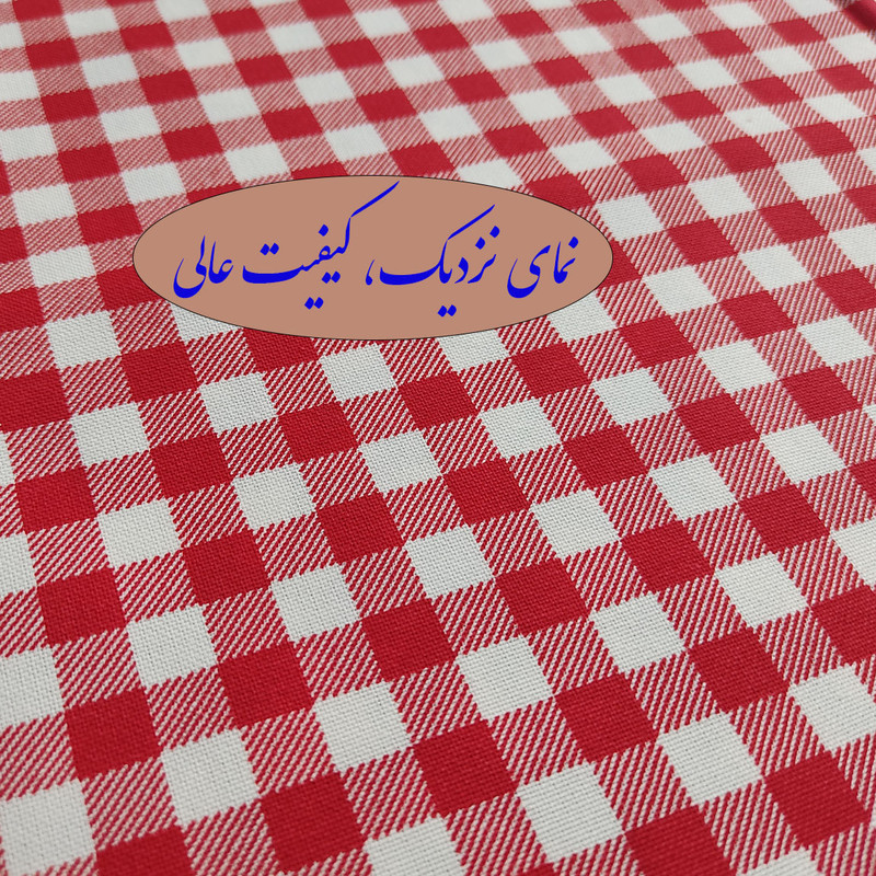 رومیزی نساجی دُر هنر یزد مدل چهارخانه cotton  سایز 90x90 سانتی‌متر