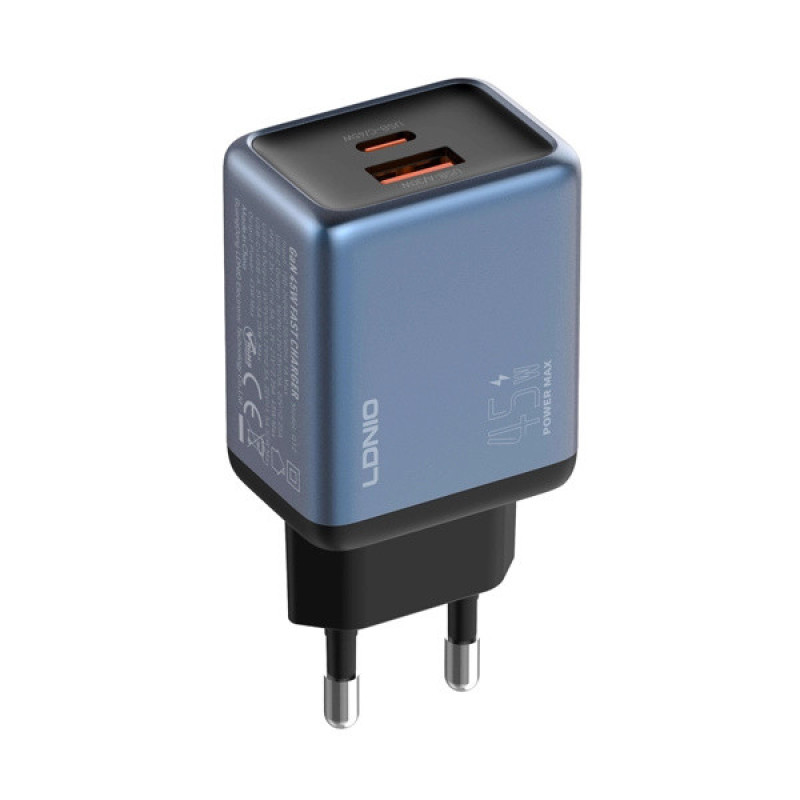 شارژر دیواری 45 وات الدینیو مدل Q12 به همراه کابل USB-C