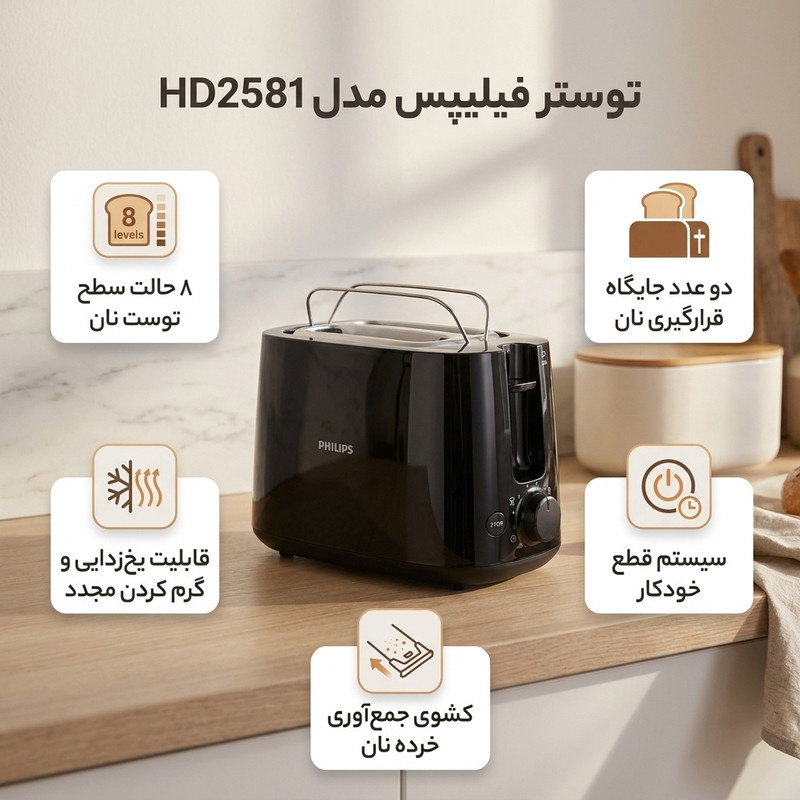توستر فیلیپس مدل HD2581