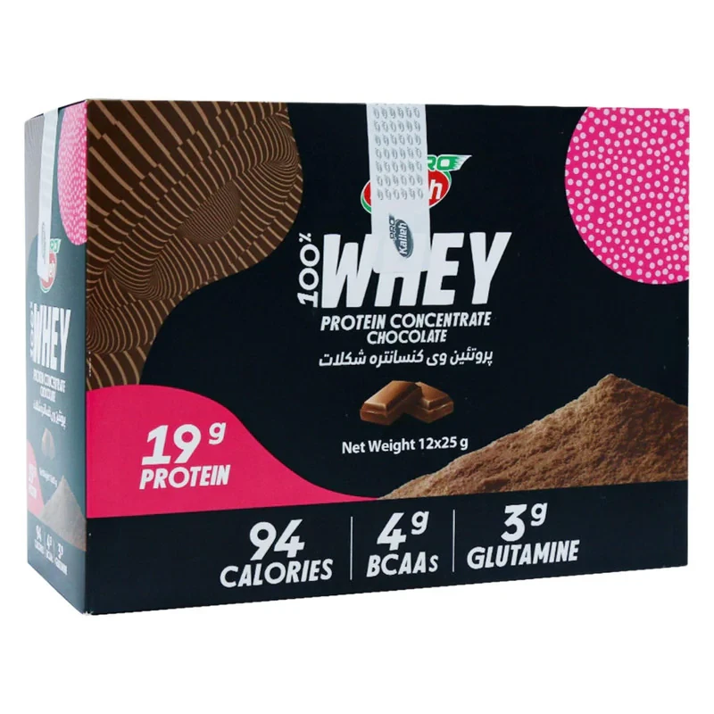 پروتئین وی با طعم شکلات کاله پرو - 25 گرم بسته 12 عددی