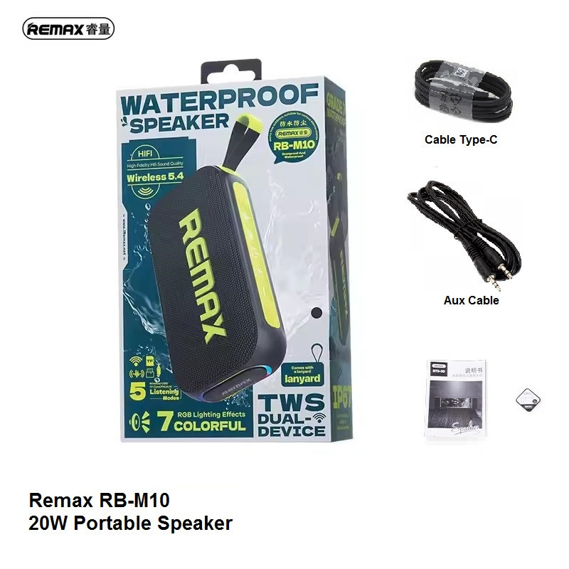 اسپیکر بلوتوثی قابل حمل ریمکس مدل WaterProof M10