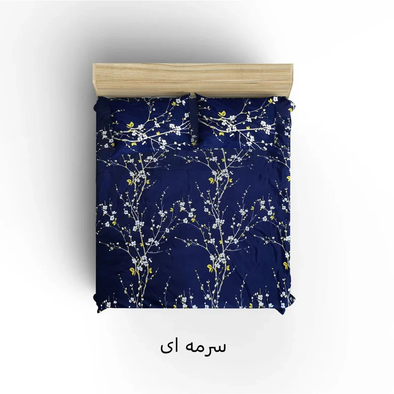 سرویس ملحفه کوکو جم مدل دیجی گل یخ دو نفره سه تکه