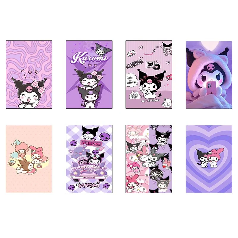پوستر کارنيکا طرح مای ملودی و کورومی My Melody & Kuromi کد 37971 مجموعه 8 عددی