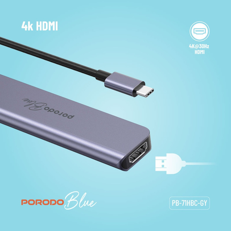 هاب 7 پورت USB-C پرودو مدل PB-71HBC