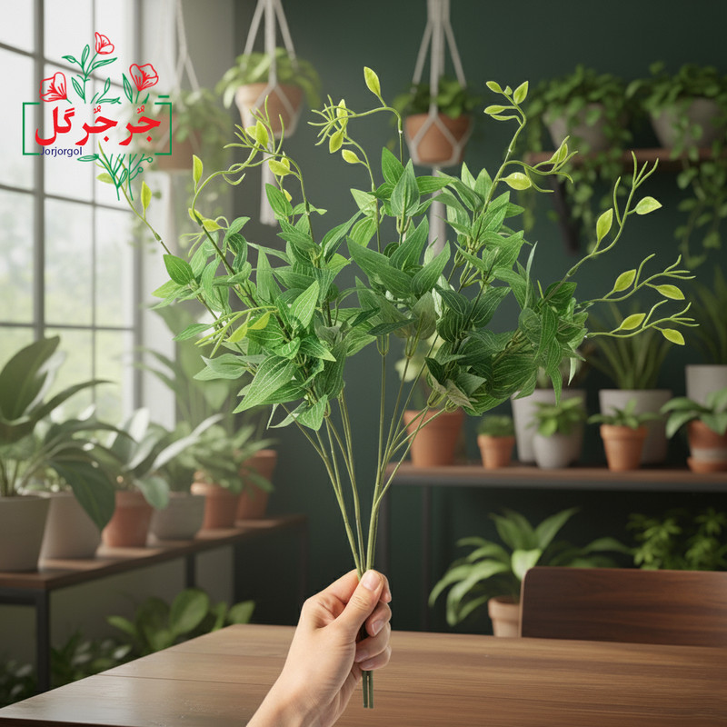 گل مصنوعی جُرجُرگل مدل بوته برگ چای